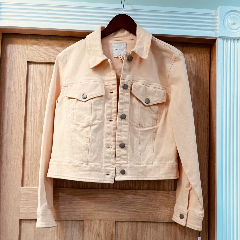 Avec Les Filles Anthropologie Peach Denim Jacket